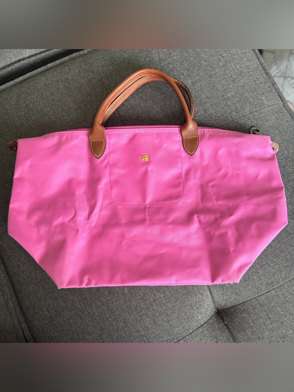 Longchamp Le Pilage Large Pink Top-Handle Tote Bag